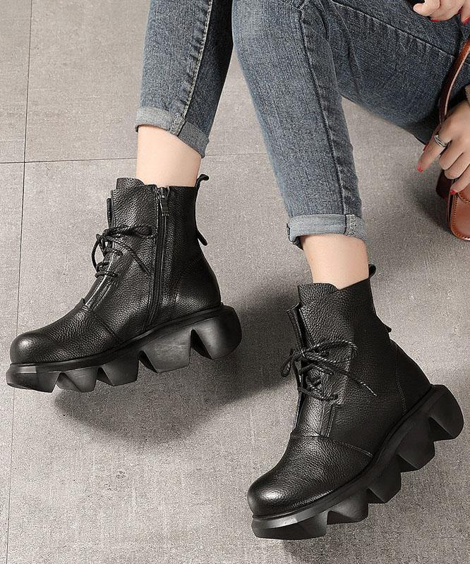Leather Ankle Boots in Brown