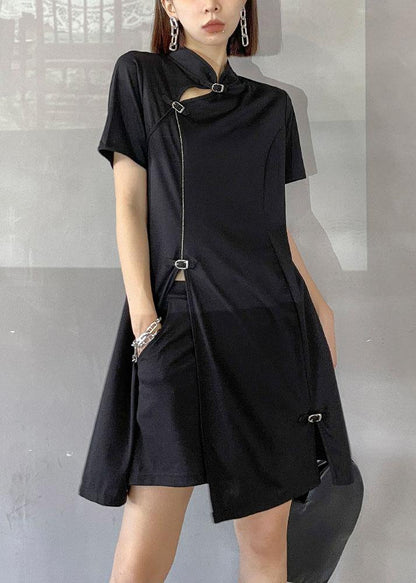 New Summer Black Dress + Hot Pants Two Piece Set