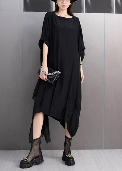 Loose White Square Collar Dress Batwing Sleeve