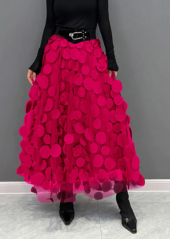 Black Dot Patchwork Tulle Skirt Fall