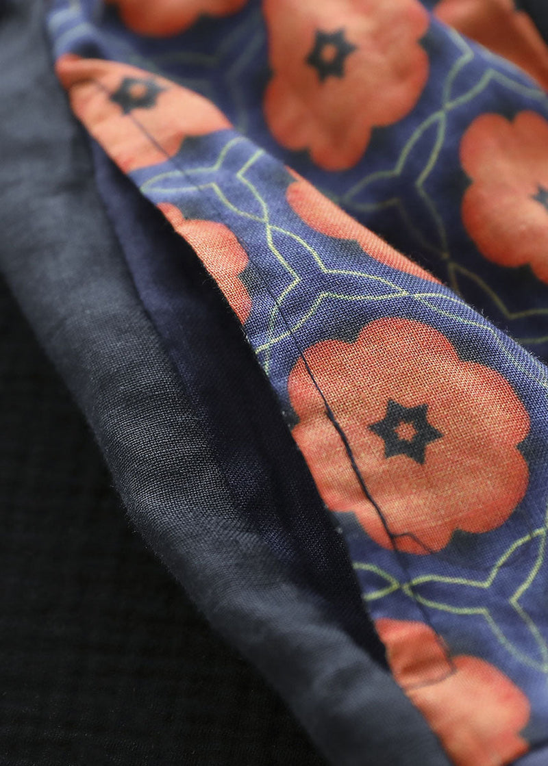 Colorblock Elastic Waist Patchwork Print Linen Skirts Summer