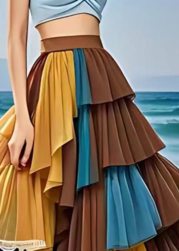 Multi Elastic Waist Chiffon Maxi Pants and Skirts