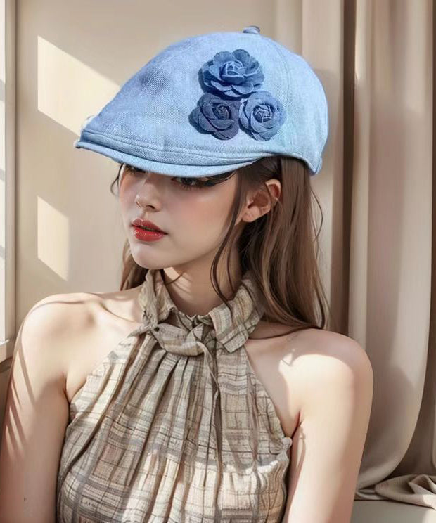 Blue Versatile Denim Beret Hat