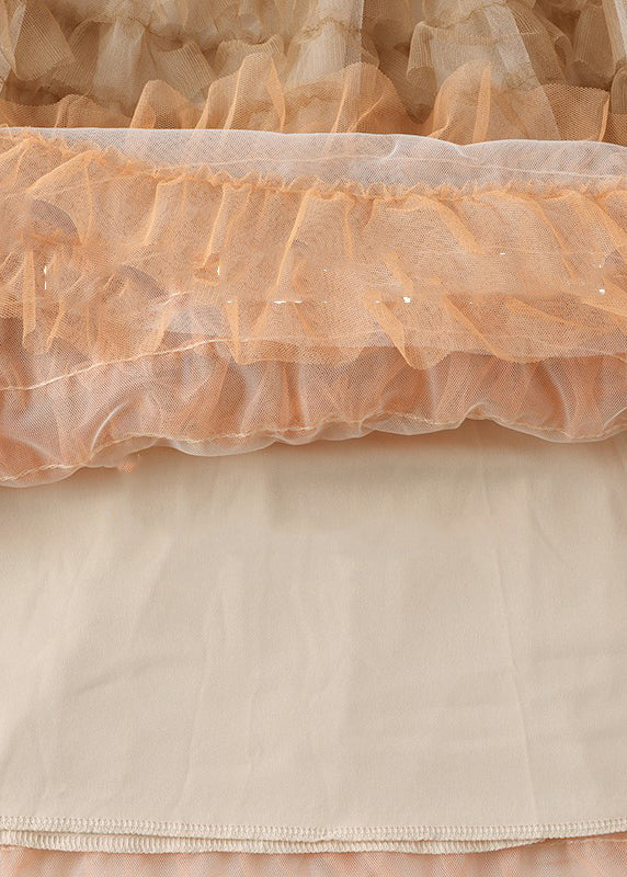 Blue High Waist Patchwork Tulle a Line Skirts Summer