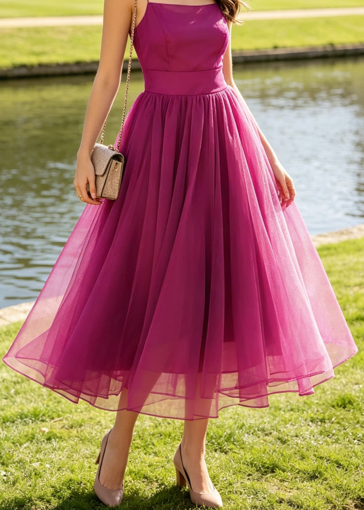 Rose High Waist Chiffon Skirts Fall