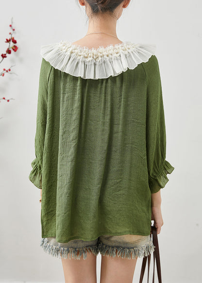Diy Green Oversized Nail Bead Chiffon Shirts Bracelet Sleeve