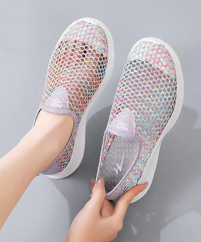 Seven Colors Soft Comfy Hollow Out Flats Shoes