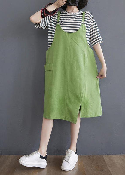 Two Piece Summer New Strap Skirt + Striped T-shirt