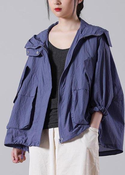 French Purple Low High Upf 50+ Coat Jacket Summer Hoodie Coat