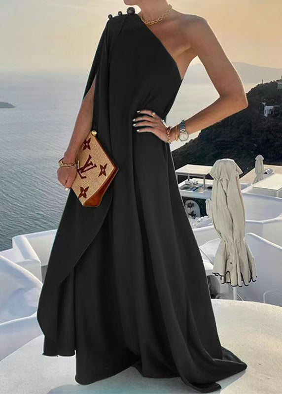 Blue One Shoulder Asymmetrical Design Vestidos Dress