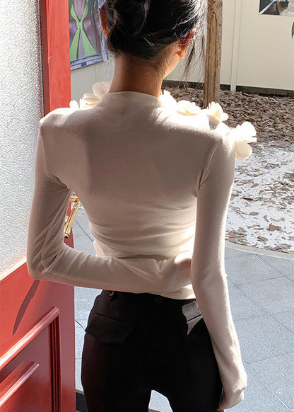 Style White Slim Fit Cotton T Shirt Top Fall