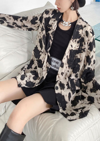 Simple Loose Notched Pockets Button Fall Long Sleeve Coats