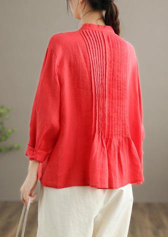 Organic White Linen Shirt Tunics Ramie Blouse