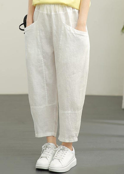 Chocolate Elastic Waist Linen Summer Pants