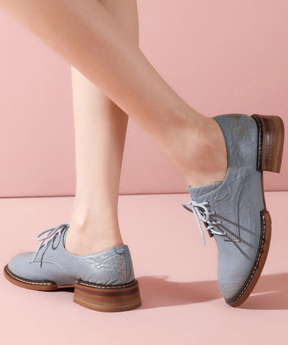 Comfortable Pink Lace Up Chunky Cowhide Leather
