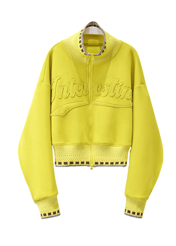 Fluorescent Yellow Jacquard Cotton Jackets Spring