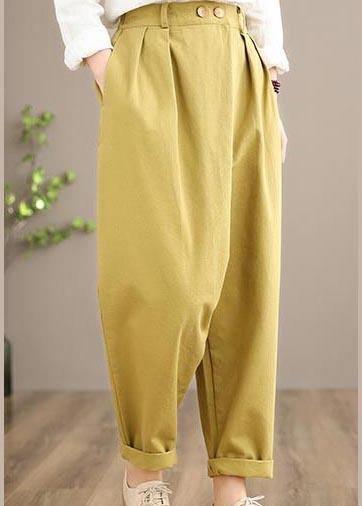 100% Yellow Jeans Fall Spring Button Down Sewing Pants