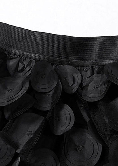 Black Dot Patchwork Tulle Skirts Spring