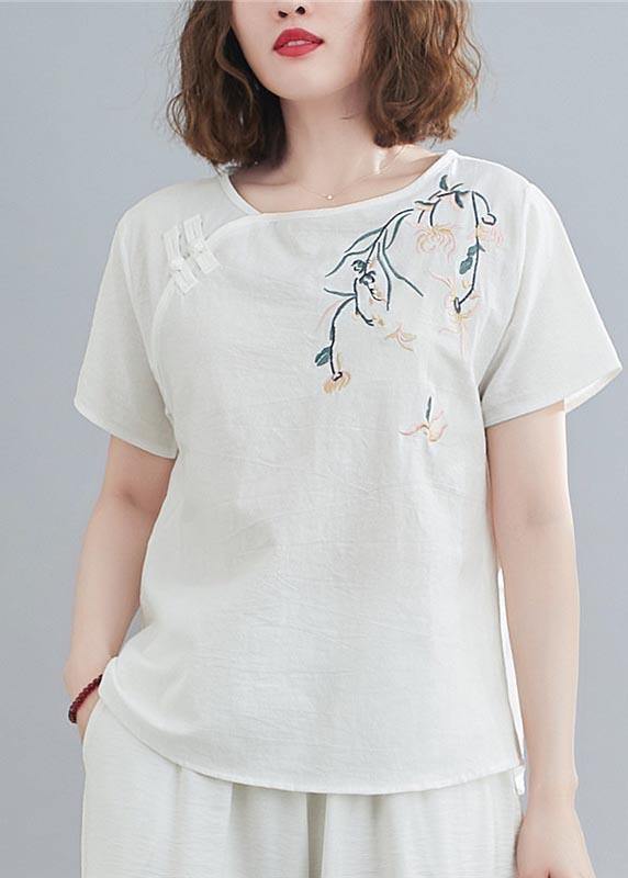Diy Yellow Oriental Cotton Linen Summer Tops