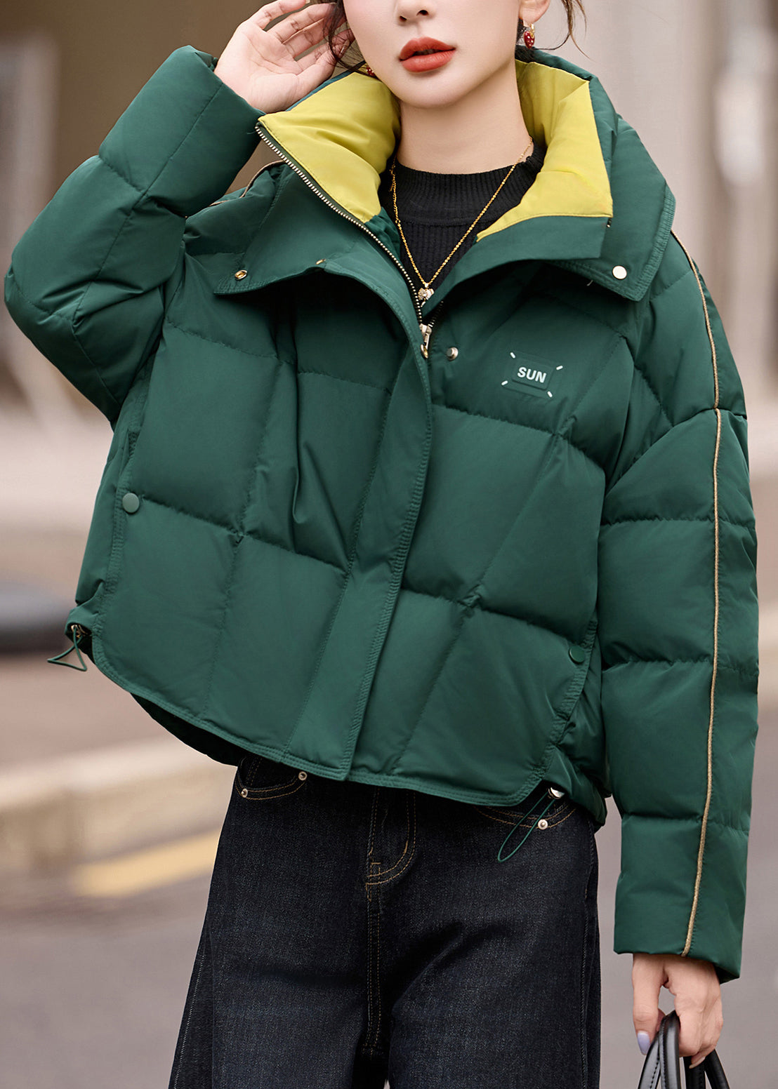 Red Oversized Warm Duck Down Puffer Coat Winter
