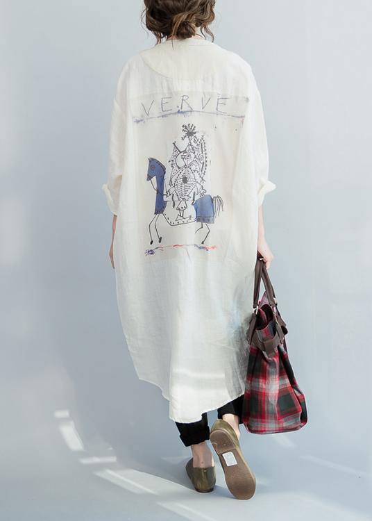Style White Button Maxi Summer Cotton Dress