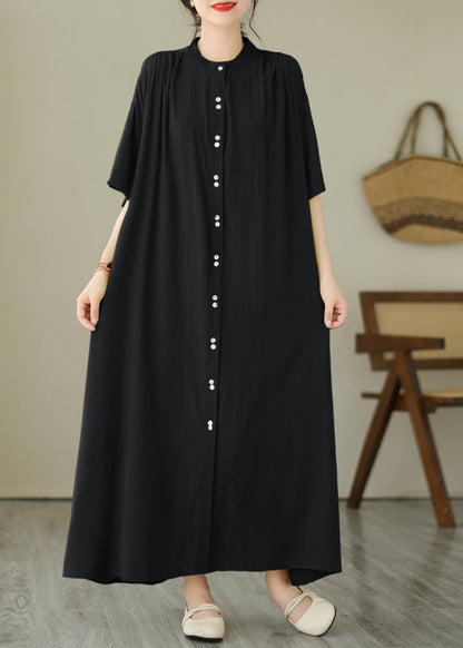Black O-neck Vacation Maxi Dresses Summer