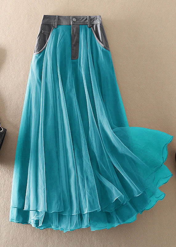 Natural Print2 High Waist Patchwork Tulle Skirts Spring