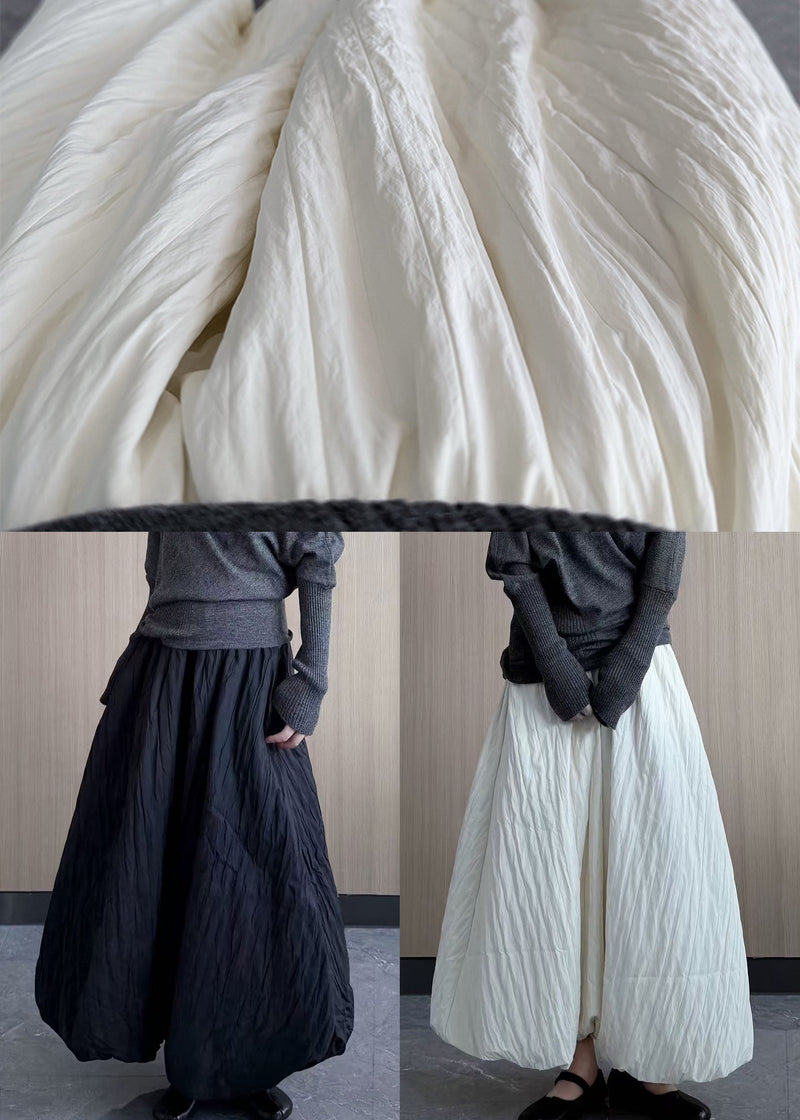 White Exra Large Hem Fine Cotton Filled a Line Skirt Winter