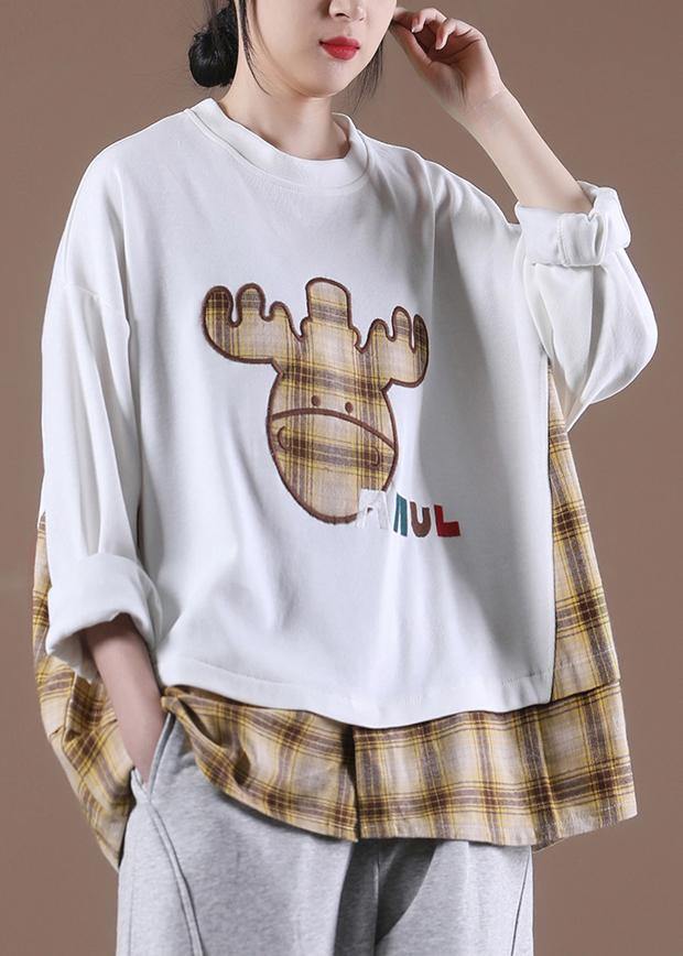 Style White O-neck Loose Sweatshirt