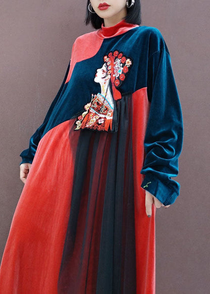 Red Tulle Patchwork Vacation Dresses Spring