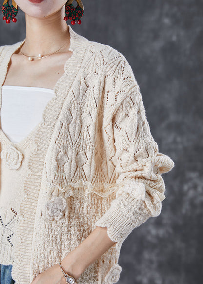 Modern Apricot Oversized Knit Cardigan Two Piece Set Fall