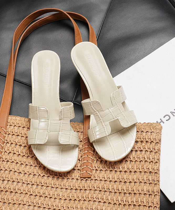 Black Peep Toe Chunky Flip Flops