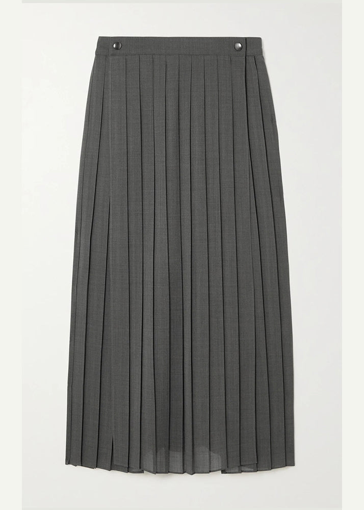 Stylish Grey Patchwork Wrinkled Skirt Spring
