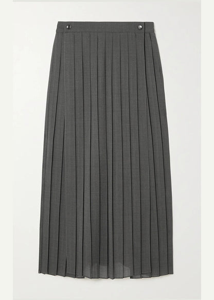 Stylish Grey Patchwork Wrinkled Skirt Spring