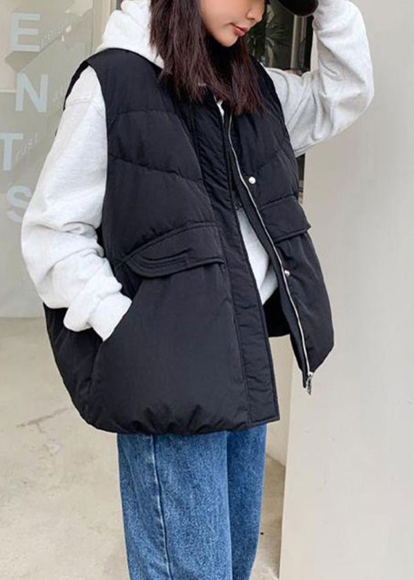 Stylish Beige Oversized Warm Duck Down Down Vests Winter
