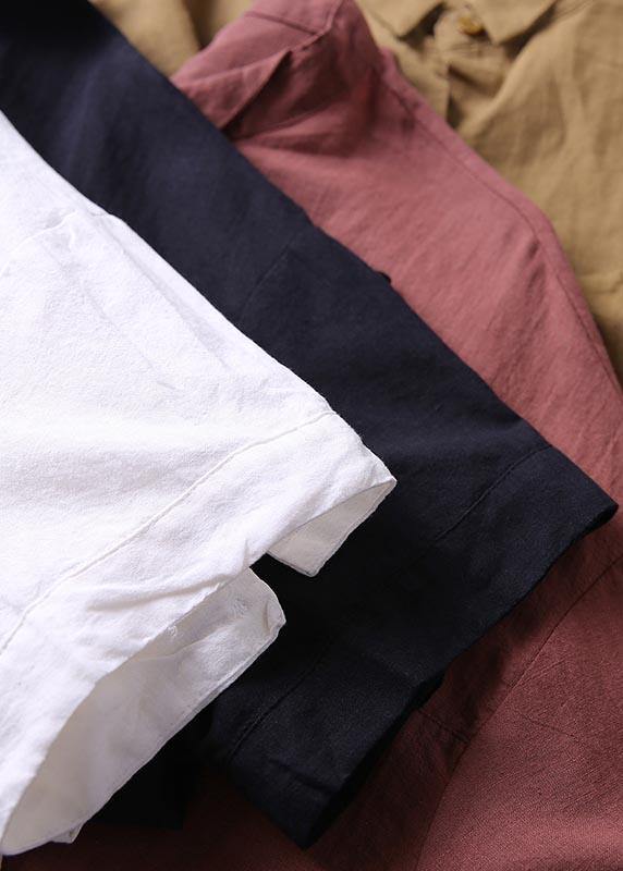 Organic White Asymmetrical Design Cotton Linen Top Summer