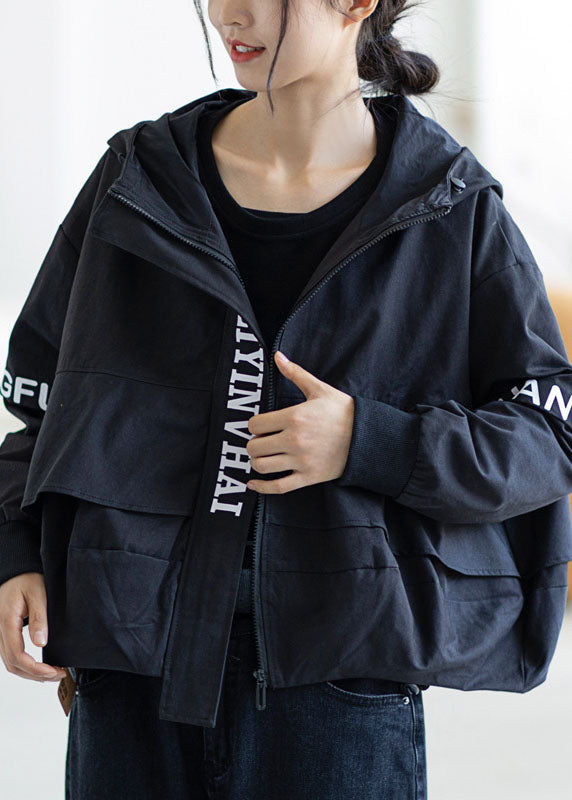 Loose Yellow Zippered Fall Hoodie Coat