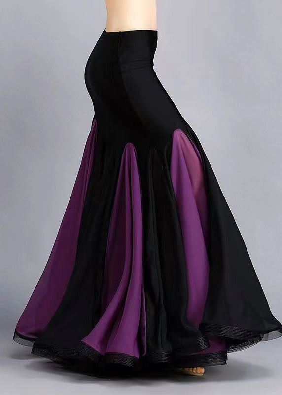 Black Patchwork Fish Tail Skirts Exra Large Hem Spring
