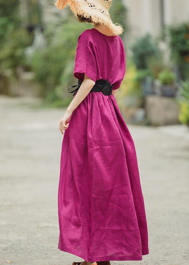 Rose Linen Dresses Summer Dress