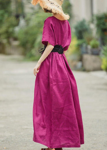Rose Linen Dresses Summer Dress