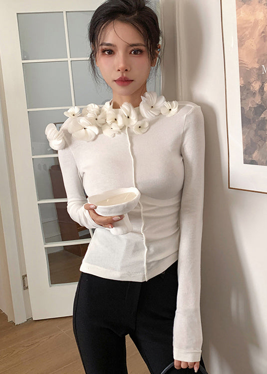 Style White Slim Fit Cotton T Shirt Top Fall