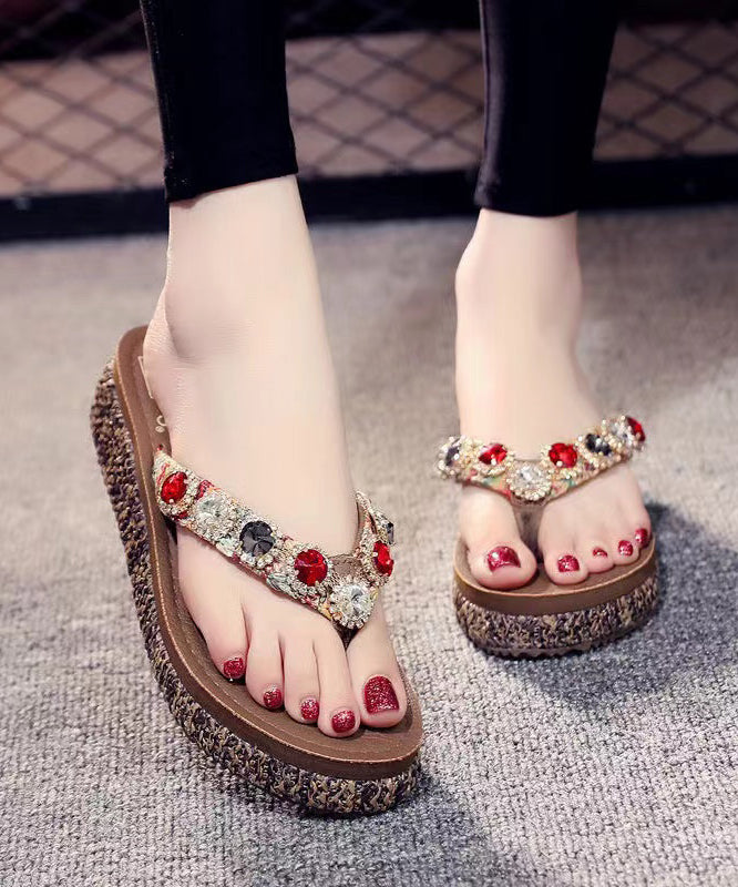 Splicing Wedge Brown Flip Flops Zircon