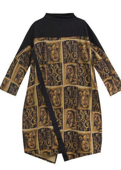 Patchwork Spring Dresses Fabrics Retro Loose Dress