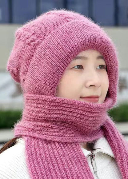 Classy Coffee Thick Warm Fleece Hat and Scarf Two Piece Set