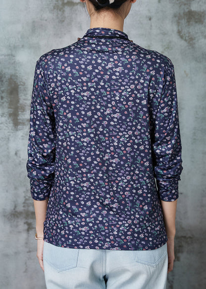 Blue Print Cotton Shirt Spring