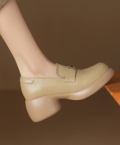 Black Chunky Sheepskin Splicing Loafer Shoes