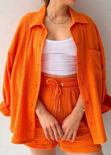 Green Oversized Pocket Cotton 2 Piece Outfit Summer