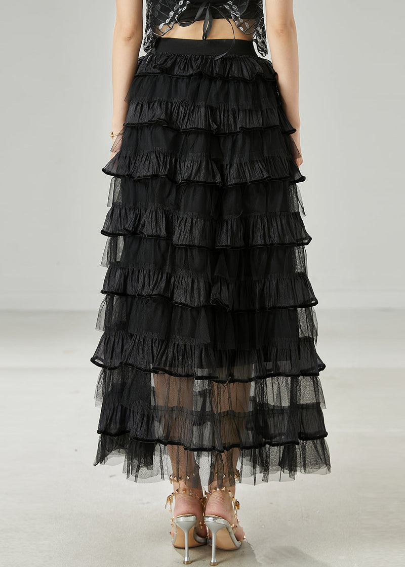 Black Silm Fit Tulle Party Skirt Exra Large Hem Spring