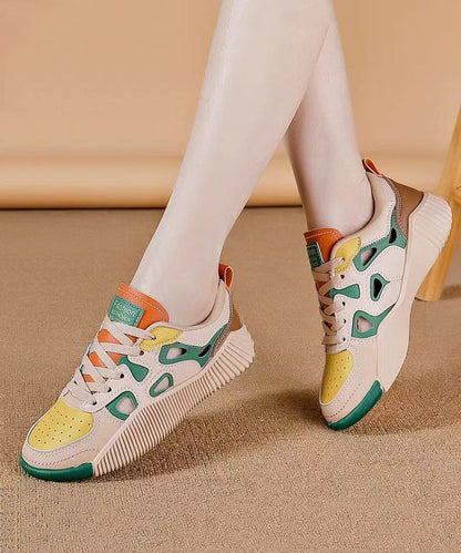 Comfy Green Hollow Out Cross Strap Flat Feet Shoes