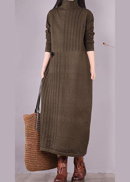 Vivid High Neck Spring Clothes Photography Chocolate Dress